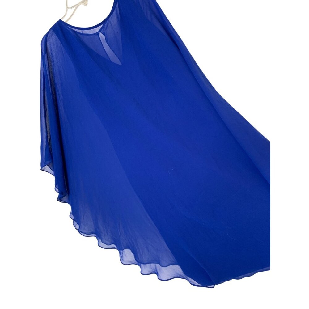Halston Heritage Mini Evening Chiffon Cape Overlay Dress Size 6 RA10712 NWD $375